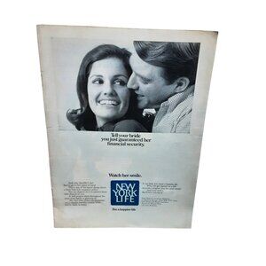 1970 New York Life Insurance Vintage Print Ad Financial Security